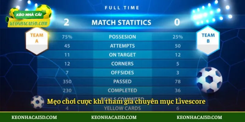 Live score 4 Mẹo chơi cược khi tham gia chuyên mục Livescore